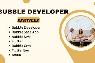 bubble developer, bubble website, bubble app, flutter, flutterflow, adalo app