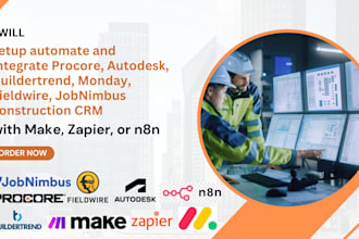 setup automate integrate procore buildertrend fieldwire monday construction CRM