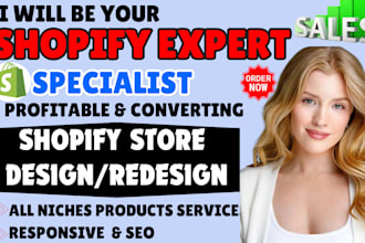 create shopify store, fashion store, jewelry store, beauty store,fitness website
