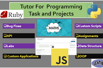 do tasks, projects, and automation using ruby, python, javascript