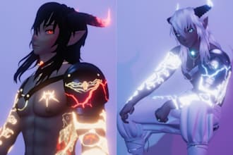 do 3d character model for vrchat avatar, vroid model, edit vrchat, mmd model