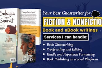 be your fiction, non fiction, book writing, ghostwriting, ebook writer