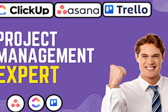 setup asana project management, clickup wrike trello, notion project management