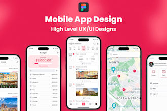 create a high level UX UI design for mobile apps in figma