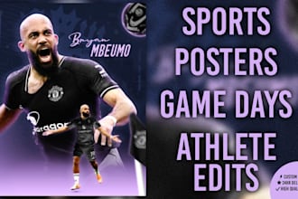 create eye catching sports posters, athlete edits, and game day graphics