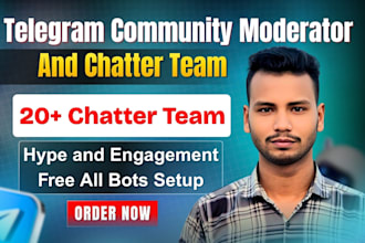 be telegram moderator or admin with 20 chatter in crypto project