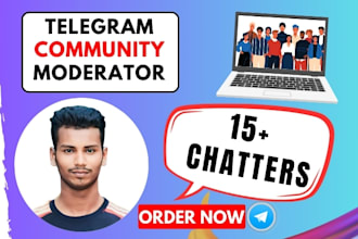 be telegram moderator or admin with 20 chatter in crypto project
