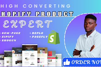design  shopify lading page, product page, replo, sales page with pagefly