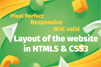 layout of the website in HTML5