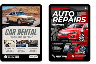 design car wash menu , repair poster ,rental poster for you