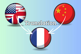 translate your text from english or chinese, to french