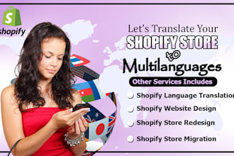 translate your shopifystore,wix store to any language in 24hrs, shopify redesign