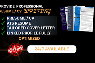 provide professional resume writing, CV, cover letter, and linkedin services