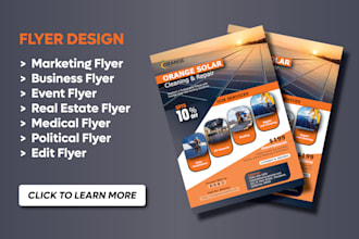 design business, event, or marketing flyers and professional one pagers