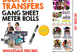 print bulk dtf gang sheet metres roll wholesale