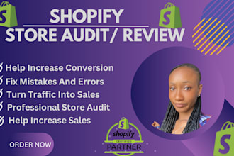 audit, review, analyse shopify store to increase conversion