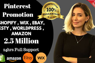 promote shopify store, etsy, ebay, amazon, wix website on pinterest in USA, UK