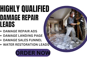 generate hot damage repair leads, water fire storm damage repair landing page