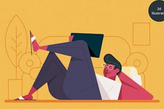 design 2d modern flat illustration, animated for website and business