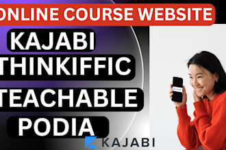 design online course website on thinkific teachable kajabi membervault podia seo