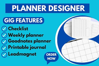 custom checklists, weekly planners, goodnotes planners, printable journals