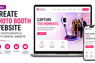 create photo booth website, 360 photo booth website party rental website