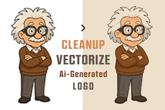 cleanup ai vector logo in adobe illustrator, vectorize image