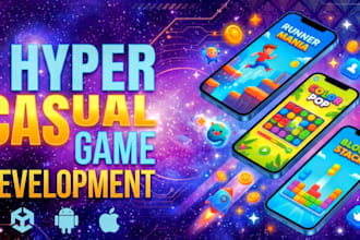 develop a trending high performance 2d 3d hyper casual game for mobile