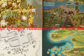illustrate fantasy map building line art location map illustration dnd site plan