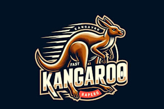 make an amazing kangaroo, racing, sport mascot logo in one day