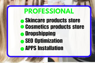 design modern skincare and cosmetics products shopify dropshipping store