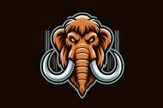 design eye catchy mammoth, elephant, animal head mascot logo for you