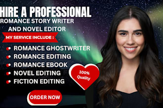 be 30k words romance story ebook ghostwriter, novel writer, memoir ebook writer