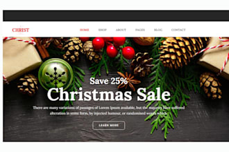 design christmas shopify store christmas card christmas store decoration website
