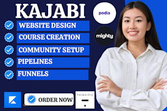 design kajabi podia circleso teachable thinkific skool online course seo website