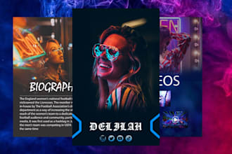 design music epk, media kit with clickable buttons