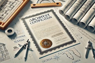 california, tx, ga, florida US licensed architect plans stamp for approval