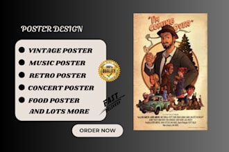 vintage poster music retro concert poster food show poster