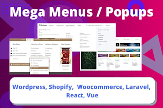 create mega menu, mobile menu and popup for your website