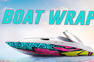 design professional boat wrap, truck wrap,trailer wrap, van wrap,boat wrap