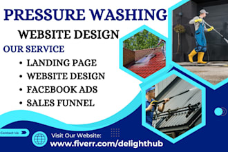 design pressure washing website cleaning website power washing handyman leads