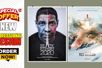 design a song, movie, event poster in 3hr