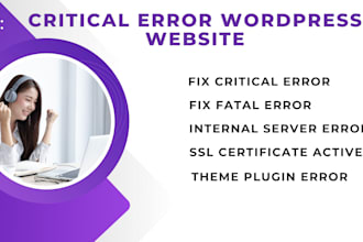 fix any wordpress website error critical error in 1 hour