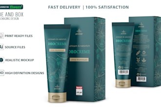 cosmetic product box design and cosmetic tube design