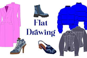 draw flat drawing, cad, for your clothes and shoes