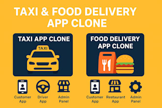 develop taxi booking app and food delivery app like uber, ola, doordash
