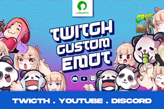 create twitch, kick, and youtube chibi emotes in 24 hours