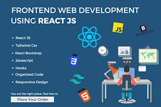 develop react website and admin dashboard