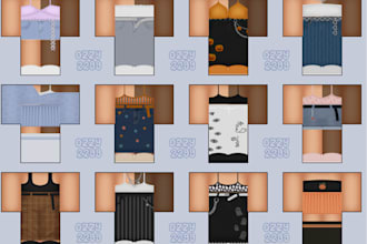 model a unique custom high quality roblox clothing,asset hat,belts,clothes,hair