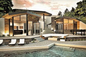 3d landscape backyard,patio,3d garden,3d deck,swimming pool,3d architecture,ue5